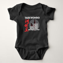 Taekwondo Tenets Martial Arts Tae kwon do Baby Bodysuit Taekwondo Tenets Martial Arts Tae kwon do Baby Bodysuit