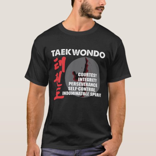 Taekwondo Tenets Martial Arts Tae kwon do T_Shirt