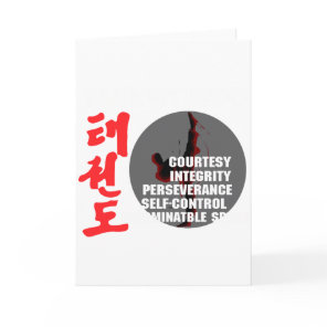 Taekwondo Tenets Martial Arts Tae Kwon Do T Shirt Card