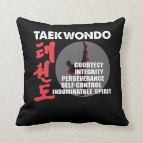 Taekwondo Tenets Martial Arts Tae kwon do Throw Pillow
