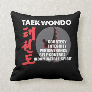 Taekwondo Tenets Martial Arts Tae kwon do Throw Pillow