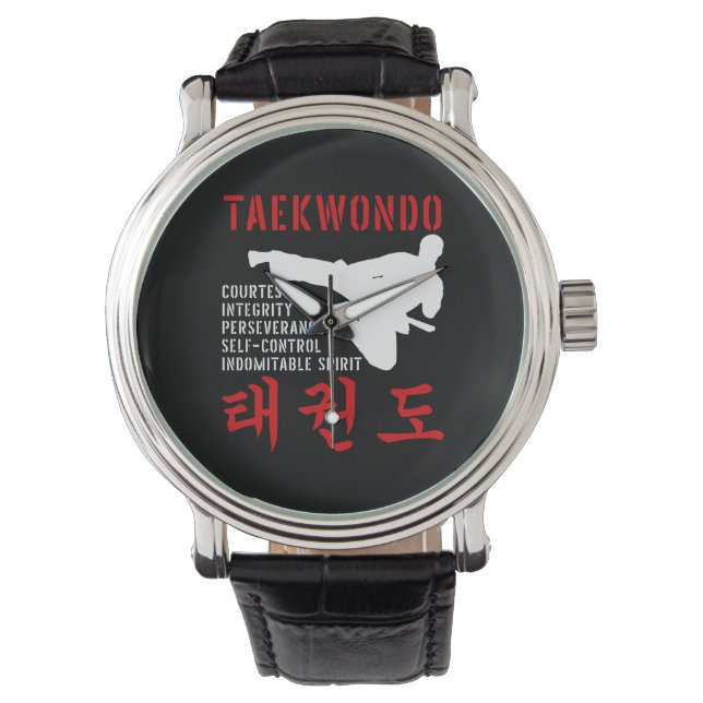 Taekwondo Tenets Martial Arts Watch (Front)