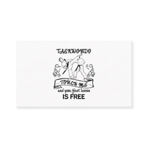 Taekwondo Touch me and your first lesson is free Business Card