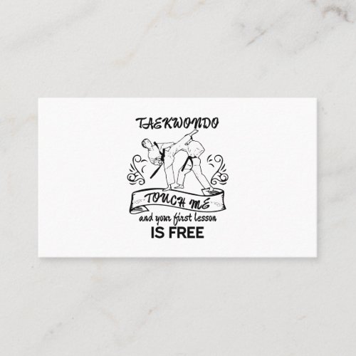 Taekwondo Touch me and your first lesson is free Business Card