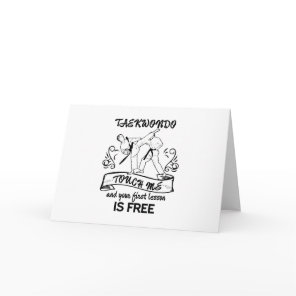 Taekwondo Touch me and your first lesson is free Card