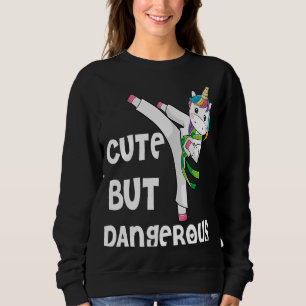 Taekwondo Unicorn Cute But Dangerous Karate Kids Sweatshirt