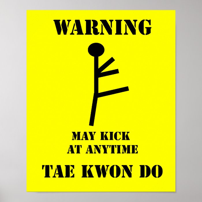 Taekwondo Warning Poster Print