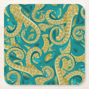 Tael Gold Octopus Coasters