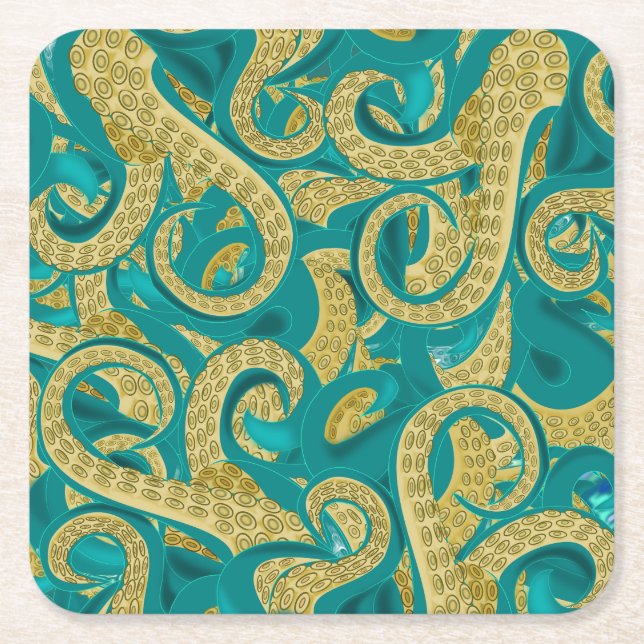 Tael Gold Octopus Coasters (Front)