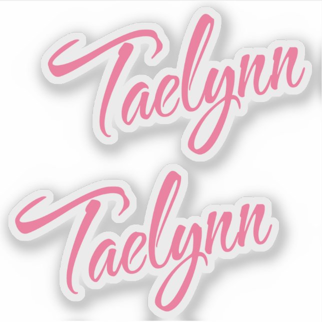 Taelynn name pink cursive x2 sticker (Front)