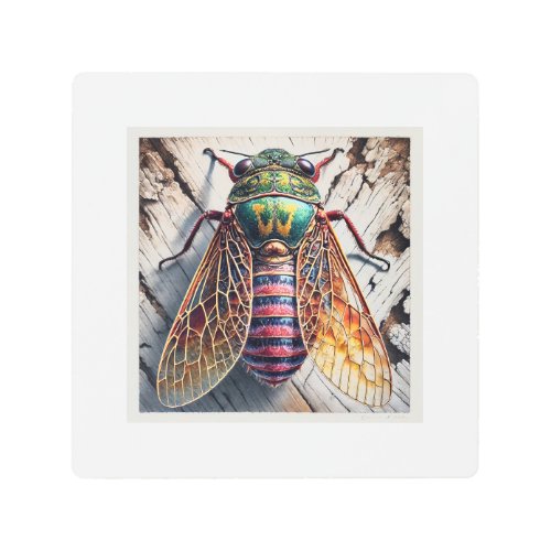 Taeniotes Beetle 030724IREF115 _ Watercolor Metal Print
