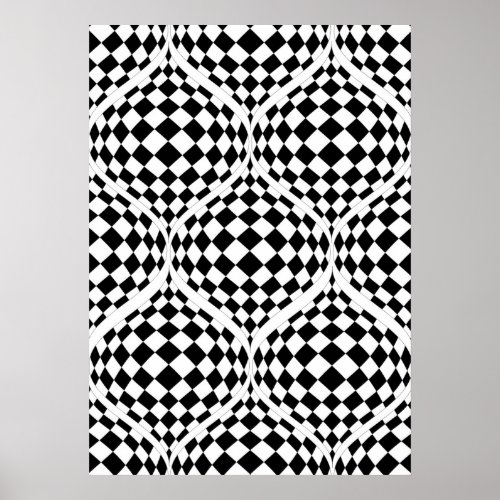 Taffi Op Art Black and White Poster