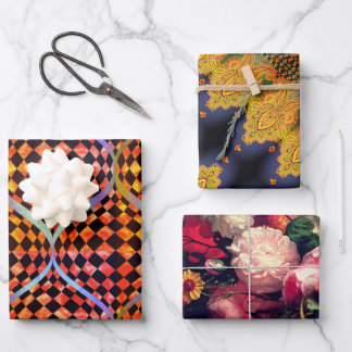 Taffi Op Art, Cardiff and Fleuresse Parfait Wrapping Paper Sheets