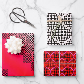 Taffi Op Art Sampler Cherry Wrapping Paper Sheets