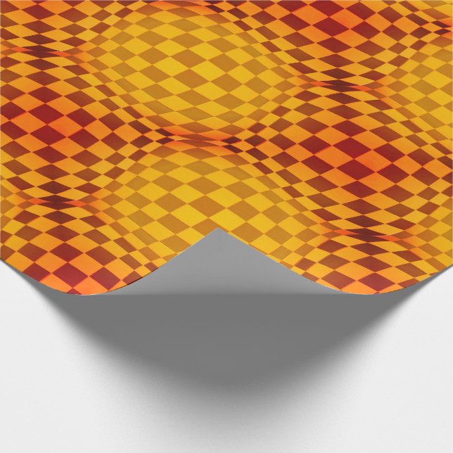 Taffi Tuck Op Art Butterscotch Wrapping Paper (Corner)