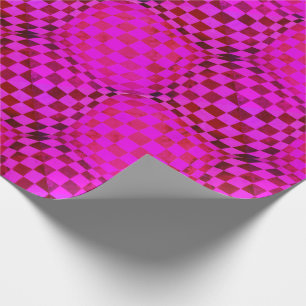Taffi Tuck Op Art Fuschia Wrapping Paper
