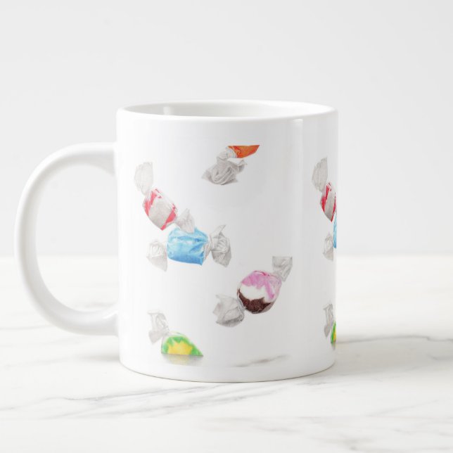 TAFFY RAIN Big White Mug (Left)