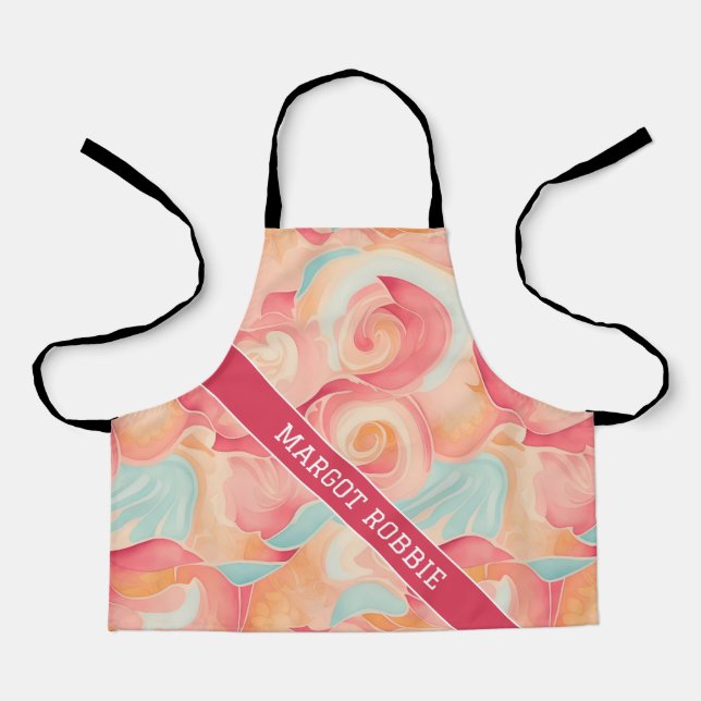 Taffy Watercolor Colorful Personalized Pattern Apron (Front)