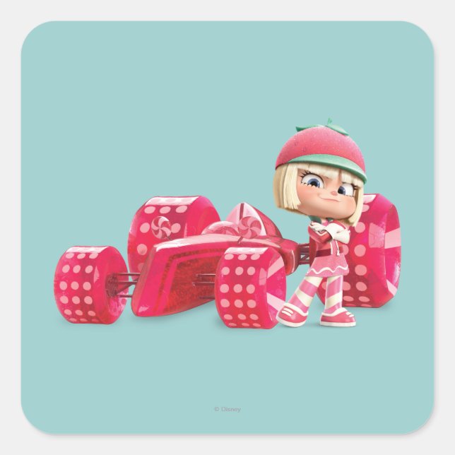 Taffyta Posing with Car Square Sticker (Front)