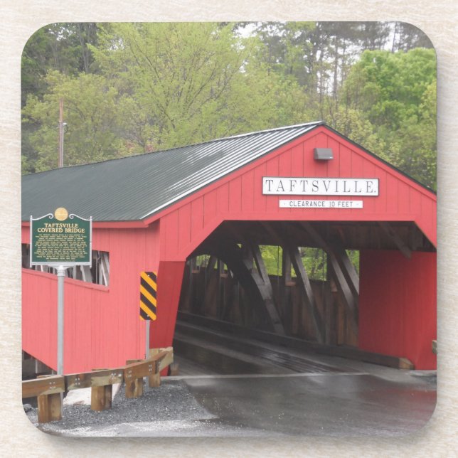 Taftsville Covered Bridge, Vermont Drink Coaster (Front)