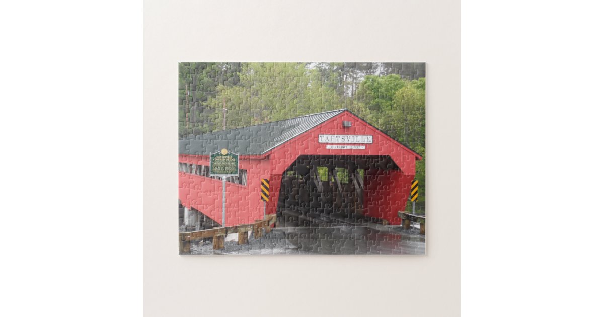Taftsville Covered Bridge, Vermont Jigsaw Puzzle Zazzle