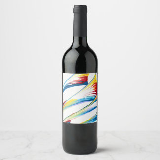 Tag Along 3 Striped Abstract Wine Bottle Label