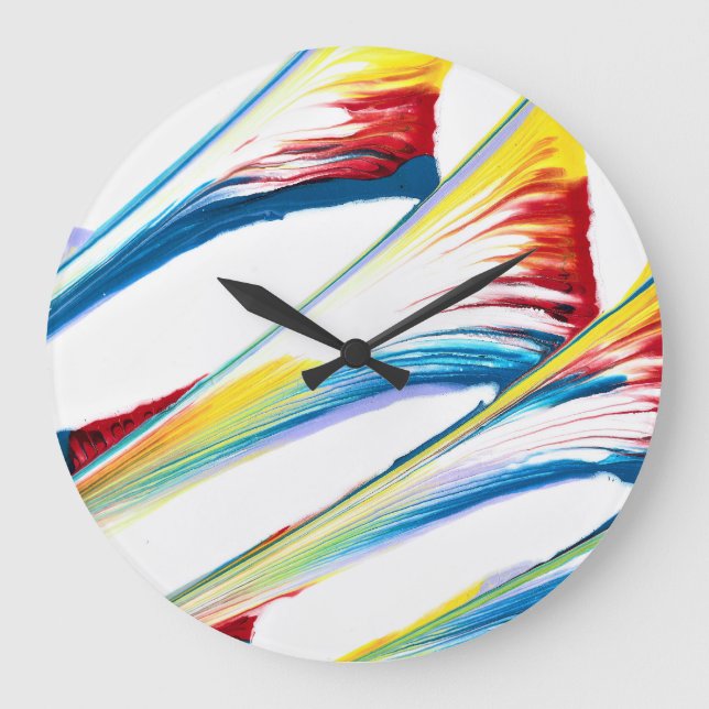 Tag Along 3 Wild Striped Abstract Wall Clock (Front)