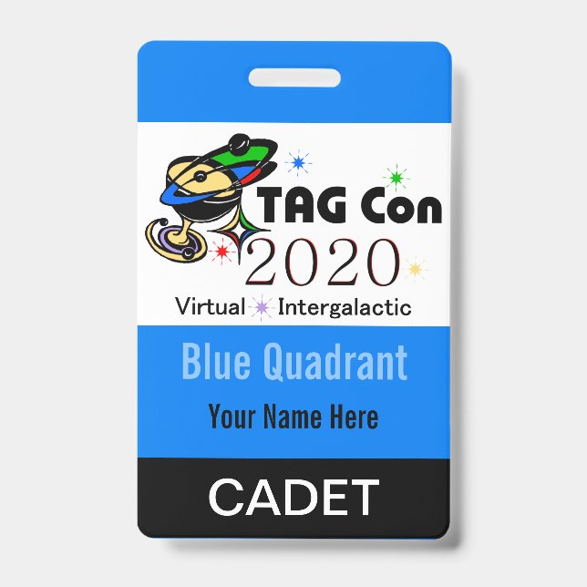 TAG Con 2020 - Blue Quadrant - Cadet Badge (Front)