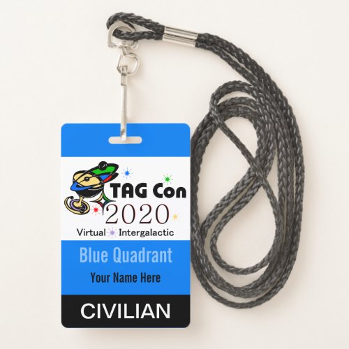 TAG Con 2020 _ Blue Quadrant _ Civilian Badge
