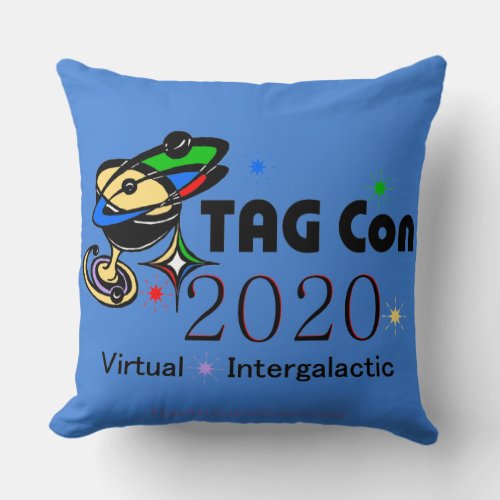 TAG Con 2020 _ Virtual _ Blue Quadrant Throw Pillow