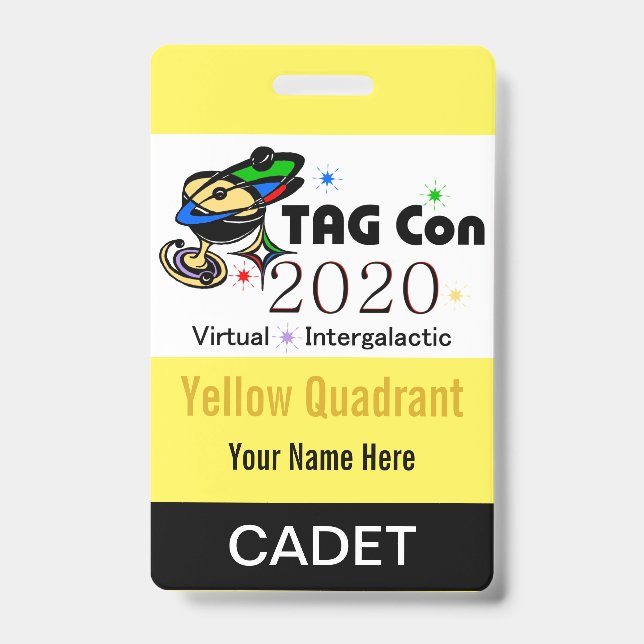 TAG Con 2020 - Yellow Quadrant - Cadet Badge (Front)