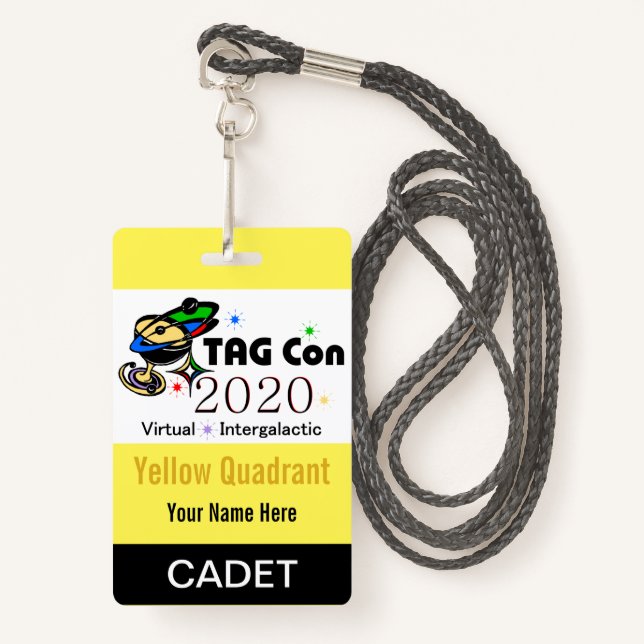 TAG Con 2020 - Yellow Quadrant - Cadet Badge (Front with Lanyard)