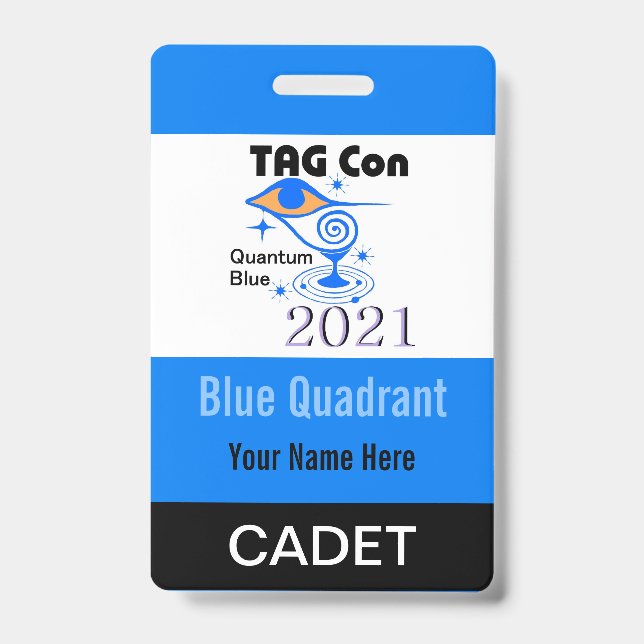 TAG Con 2021 - Blue Quadrant - Cadet Badge (Front)
