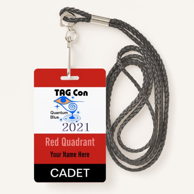 TAG Con 2021 - Red Quadrant - Cadet Badge (Front with Lanyard)