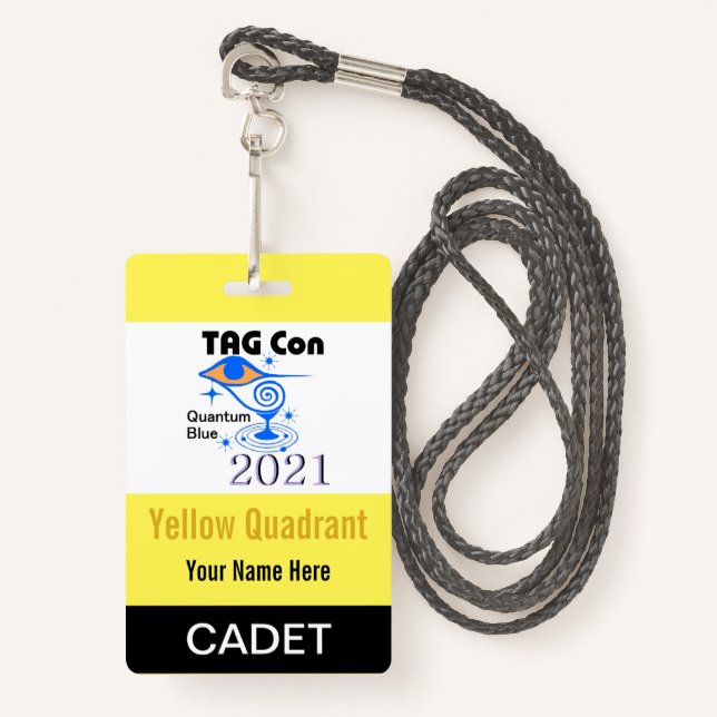 TAG Con 2021 - Yellow Quadrant - Cadet Badge (Front with Lanyard)