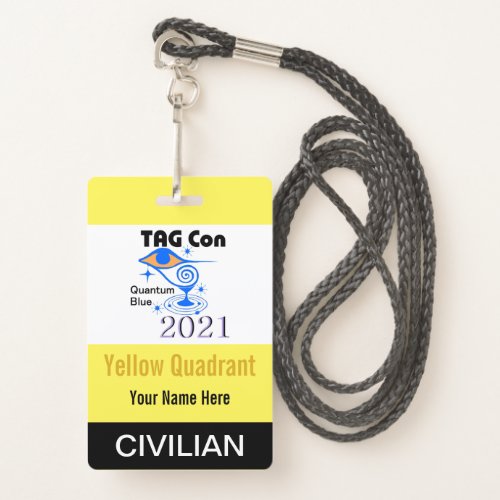 TAG Con 2021 _ Yellow Quadrant _ Civilian Badge