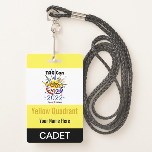 TAG Con 2022 _ Yellow Quadrant _ Cadet Badge