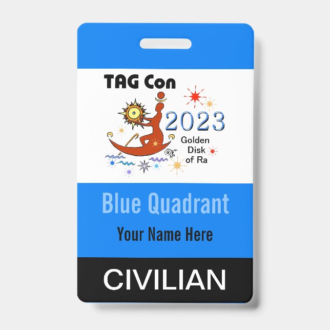 TAG Con 2023 - Blue Quadrant - Civilian Badge (Front)