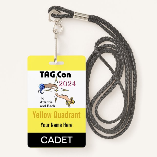 TAG Con 2024 - Yellow Quadrant - Cadet Badge (Front with Lanyard)