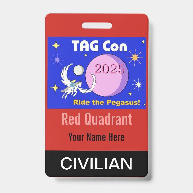TAG Con 2025 - Red Quadrant - Civilian Badge (Front)