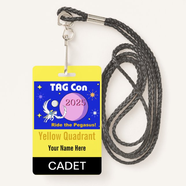 TAG Con 2025 - Yellow Quadrant - Cadet Badge (Front with Lanyard)