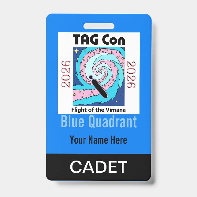 TAG Con 2026 - Blue Quadrant - Cadet Badge (Front)