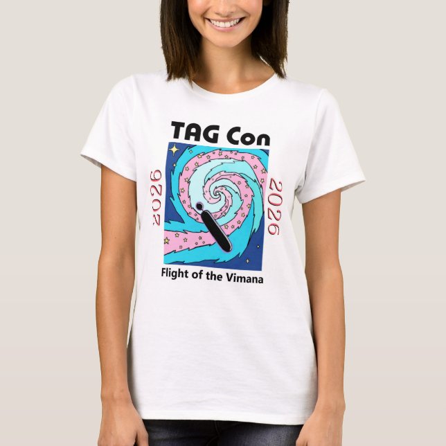 TAG Con 2026 Flight of the Vimana Convention T-Shirt (Front)