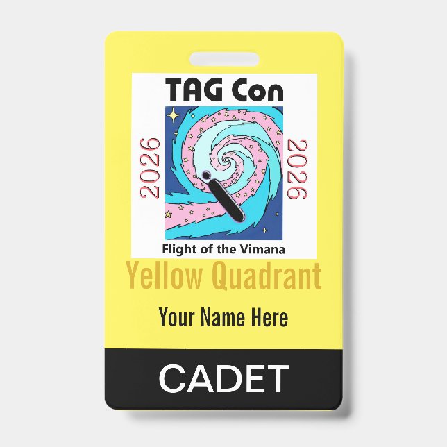 TAG Con 2026 - Yellow Quadrant - Cadet Badge (Front)