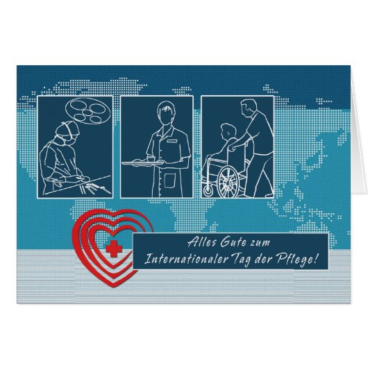 Tag der Pflege. Nurses Day Cards in German (Front Horizontal)
