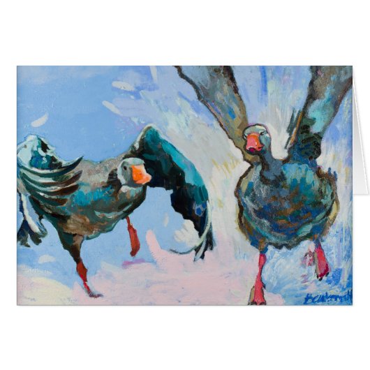 Tag! Geese Playing Games Customizable Cards (Front Horizontal)
