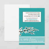 TAG Stylist Cherry Blossoms Notecards (teal) (Front/Back)