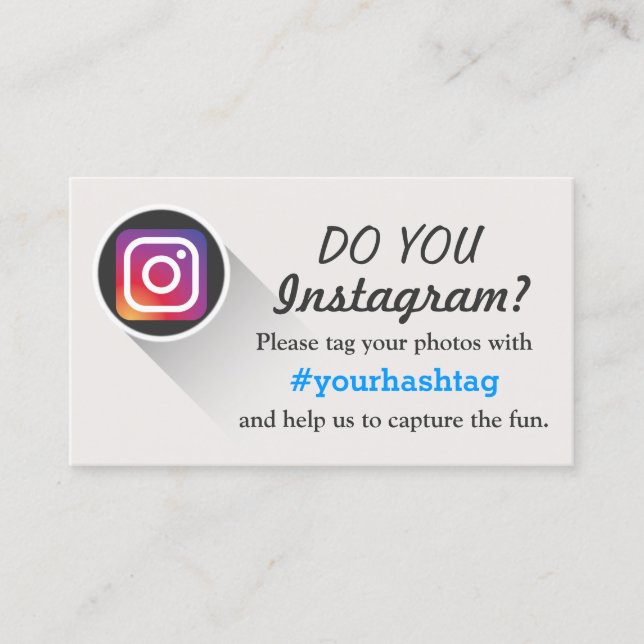 Tag Your Instagram Photos Hashtag Business Cards (Front)
