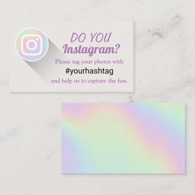 Tag Your Instagram Photos Hashtag Holographic (Front/Back)