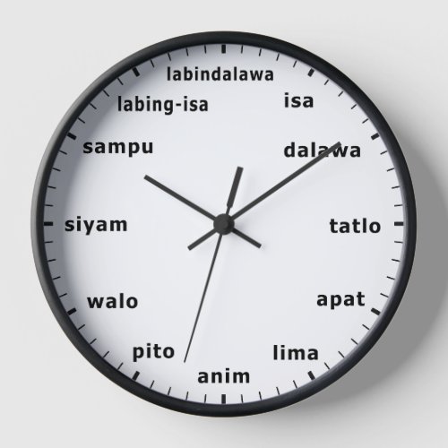 Tagalog Filipino Clock Time Hours Counting Numbers